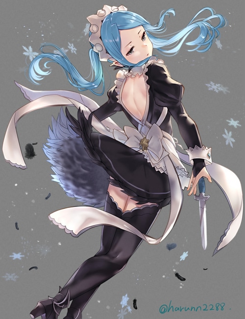 Flora from Fire Emblem If in a maid outfit
