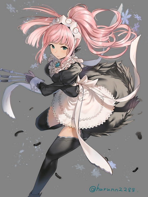 Felicia from Fire Emblem in a maid outfit