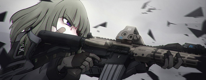 anime girls, rifles, girls with guns, anime girls with guns, AR-15