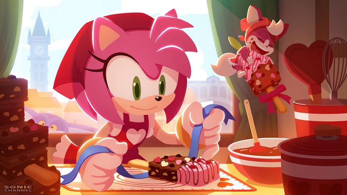 Amy Rose and Cream the Rabbit baking sweets
