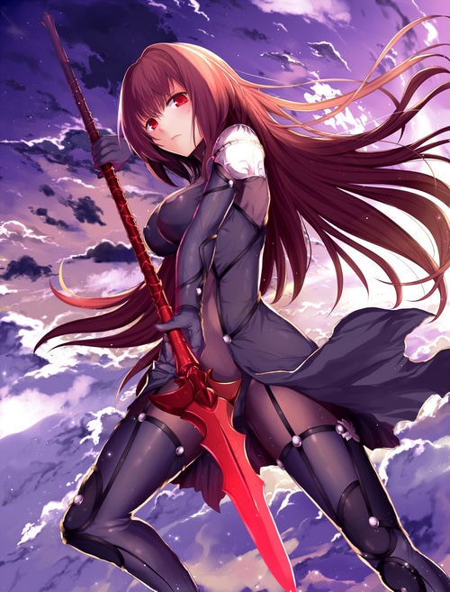 Scathach from Fate/Grand Order holding a spear