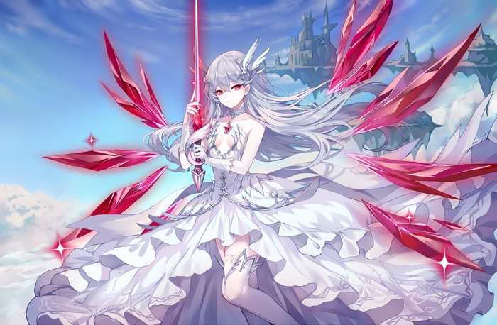 4K Anime Girl with Sword and White Dress