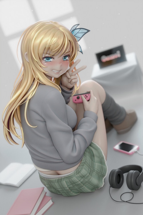 Kashiwazaki Sena from Boku wa Tomodachi ga Sukunai playing a game