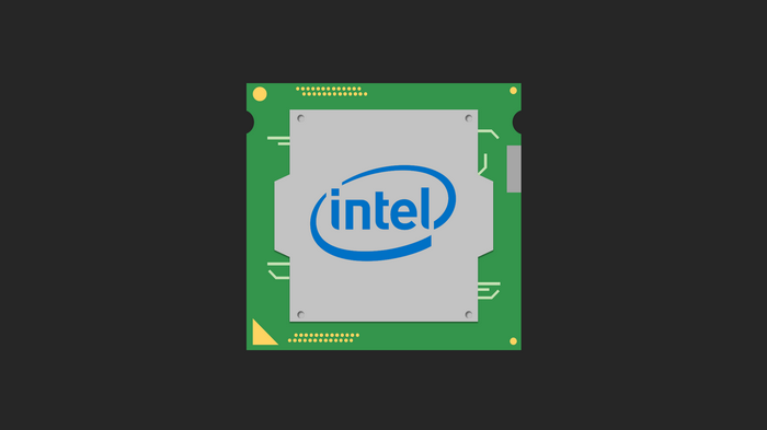 Intel CPU chip on a green circuit board