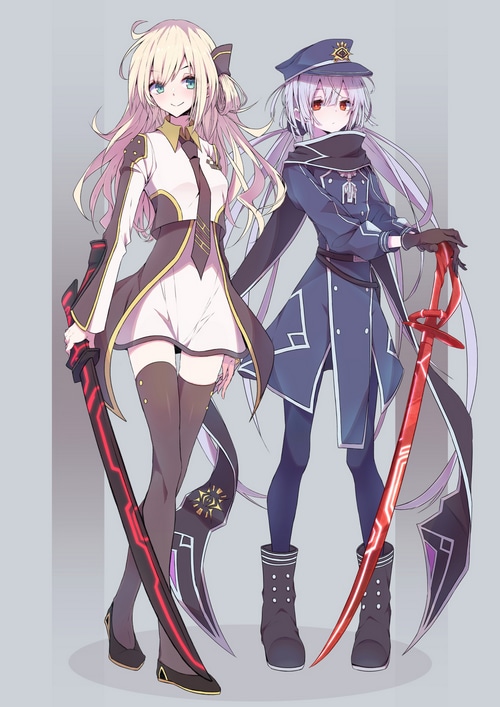 Sky Striker Ace - Raye and Roze with swords