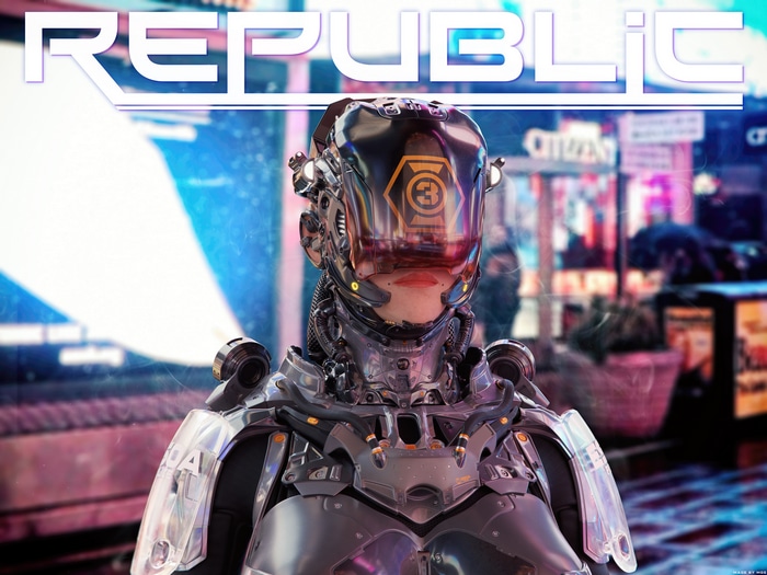 Cyberpunk Republic illustration by GengGu Mou