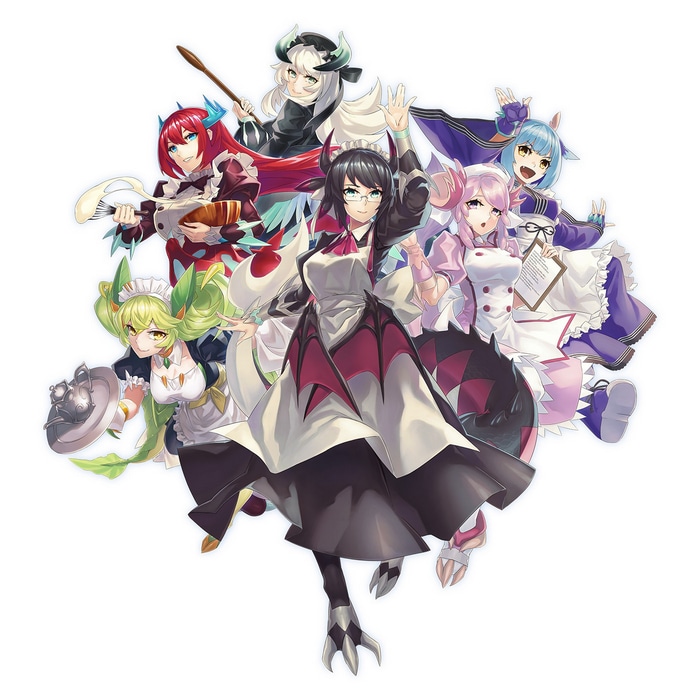 Maid Outfit Characters with Various Hair Colors
