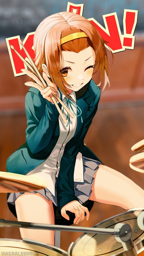 Ritsu Tainaka from K-ON! playing drums