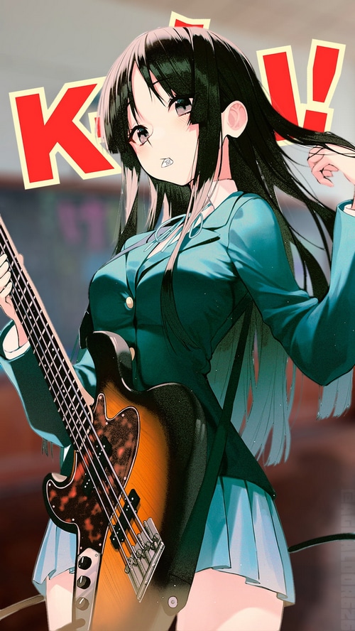 K-ON! Akiyama Mio Playing Bass Guitar