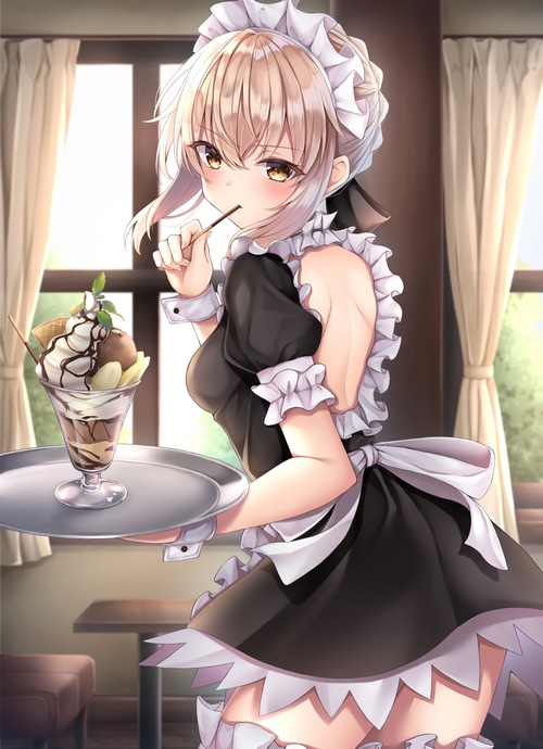 Saber Alter in Maid Outfit with Parfait
