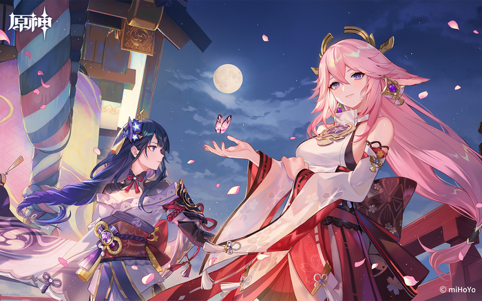 Raiden Shogun and Yae Miko from Genshin Impact