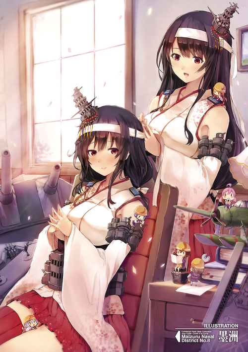Kantai Collection's Fusou and Yamashiro in Japanese clothes