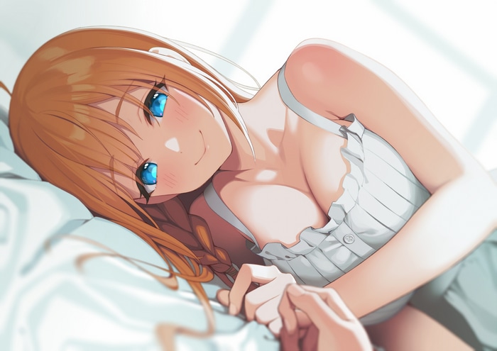 Pecorine (Princess Connect!) lying in bed