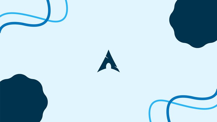 Arch Linux logo on a light blue background