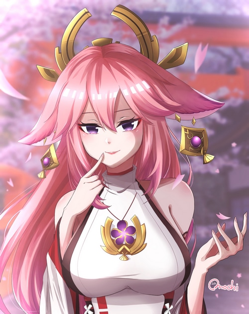Yae Miko from Genshin Impact fan art