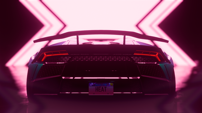 Lamborghini Huracan with 'HEAT' license plate