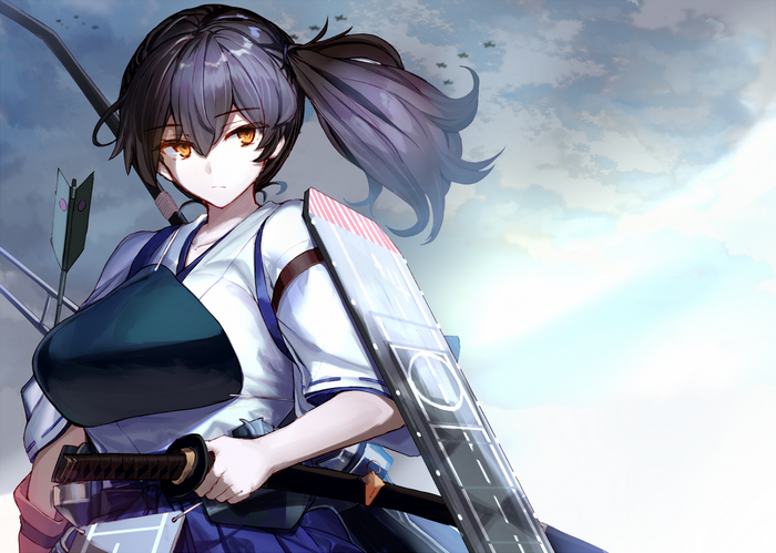 Kaga from Kantai Collection with Katana