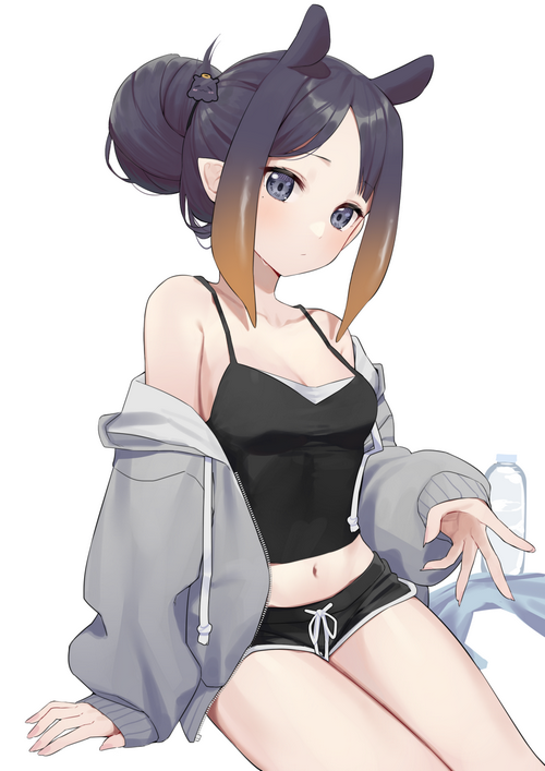 Ninomae Inanis wearing shorts and a jacket