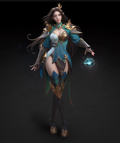 Fantasy woman with magical orb