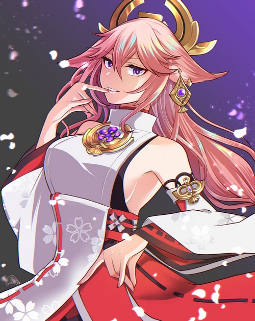 Yae Miko from Genshin Impact fan art