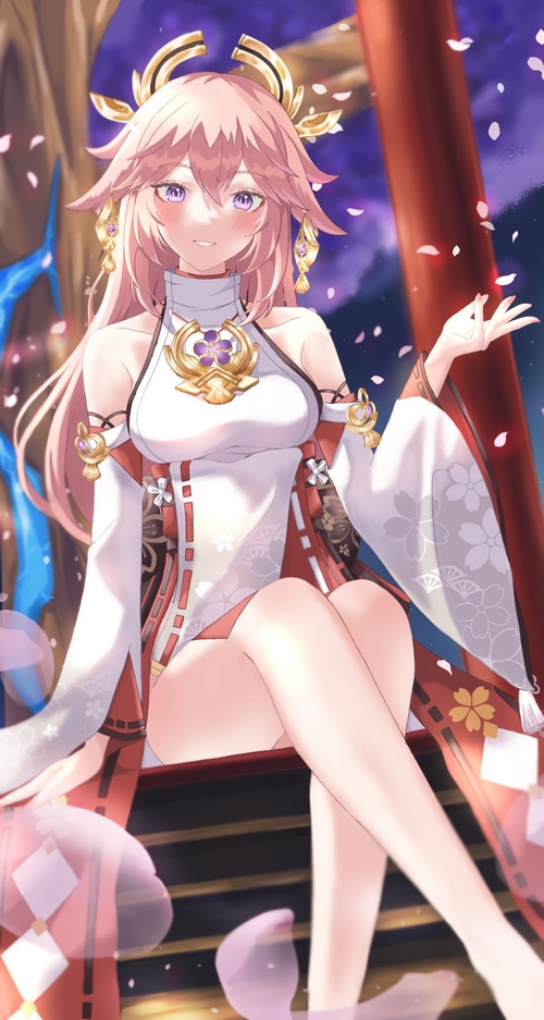 Yae Miko from Genshin Impact fan art