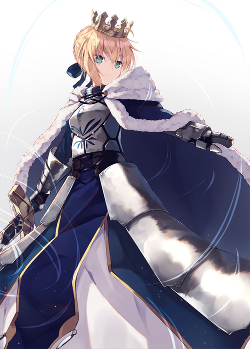 Artoria Pendragon in Armor with Crown and Cape