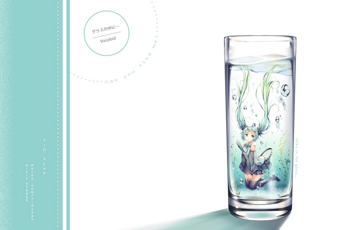 Hatsune Miku in a Glass of Water
