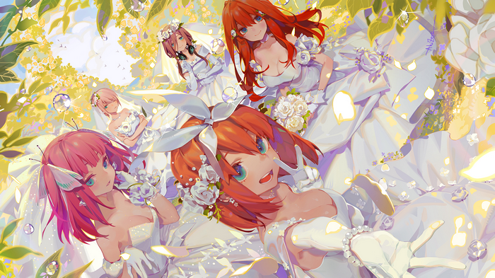 5-toubun no Hanayome Quintuplets in Wedding Dresses