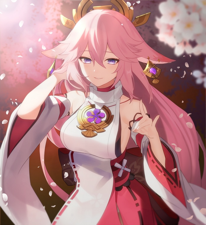 Yae Miko from Genshin Impact fan art