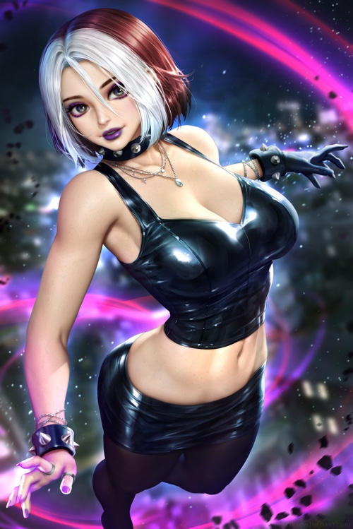 Rogue from X-Men in a black outfit