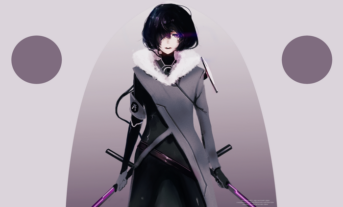 Aoi Ogata Original Character with Swords