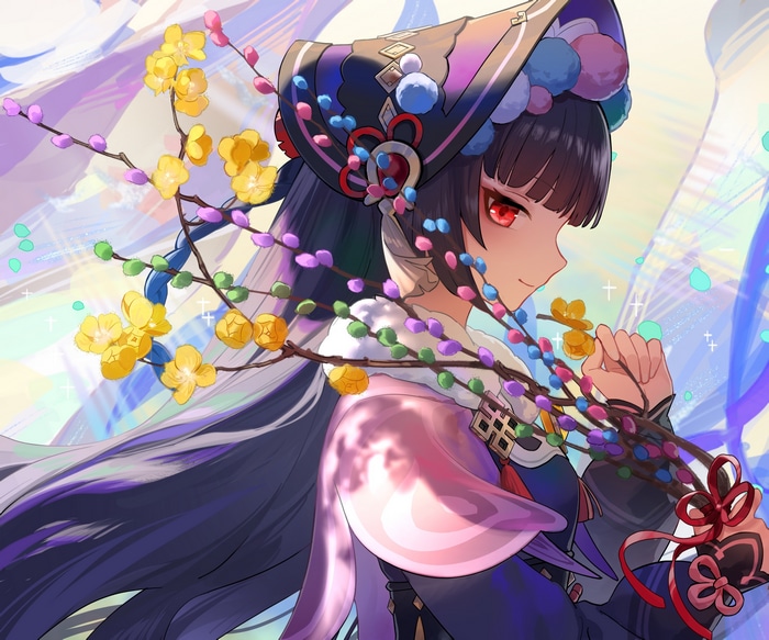 Genshin Impact Yun Jin holding flowers