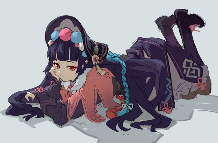 Yun Jin from Genshin Impact lying down