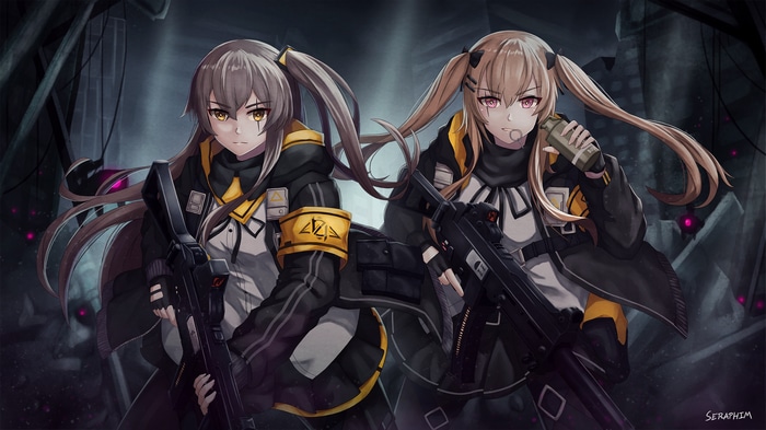 UMP45 and UMP9 from Girls Frontline fan art
