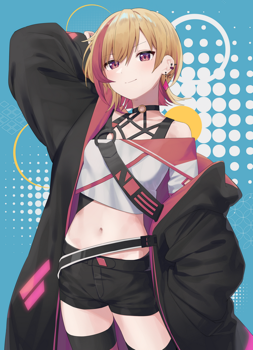 Anime girl with blonde hair and purple eyes