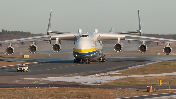 Antonov An-225 Mriya aircraft on a runway