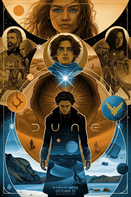 Dune Movie Poster with Paul Atreides and Chani Kynes