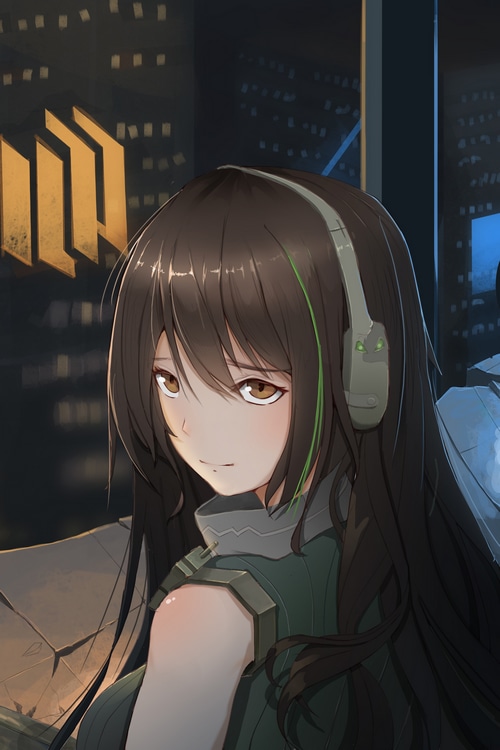 M4A1 from Girls Frontline with headphones