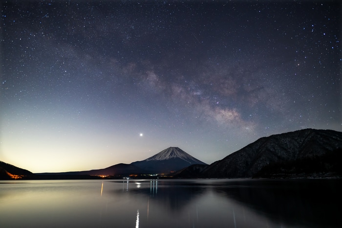 Mount Fuji under the Milky Way
