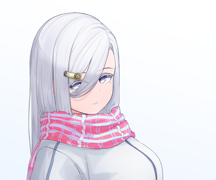 Shenhe from Genshin Impact wearing a scarf