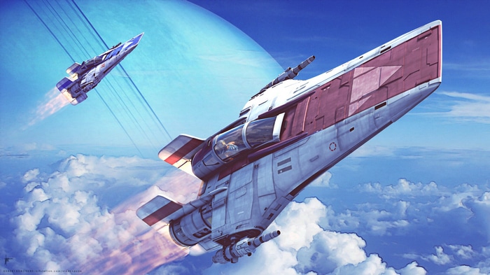 Star Wars A-Wing Starfighters in Flight