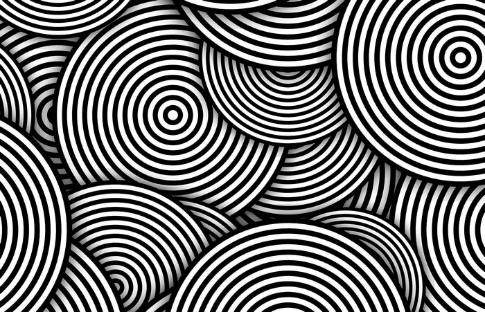Abstract monochrome pattern of concentric circles