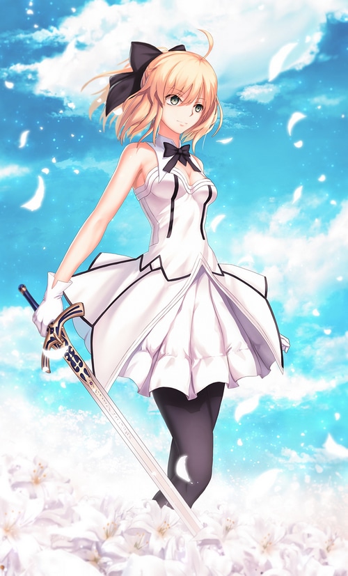 Saber Lily with Excalibur from Fate series