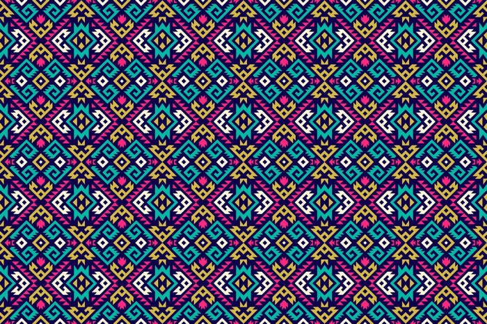 Colorful Tribal Abstract Mosaic Pattern
