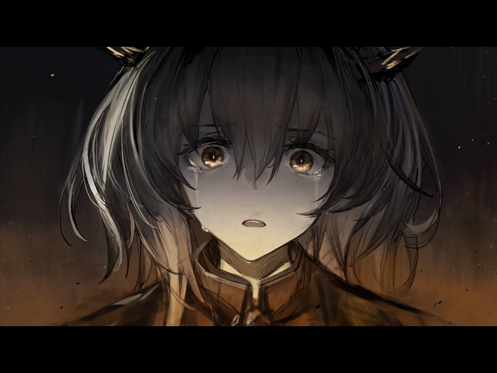 Talulah from Arknights crying