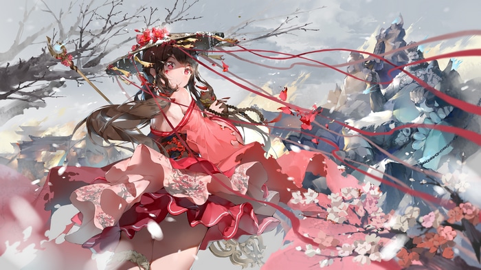 Bodhi Wushushenghua artwork with a girl in Chinese clothing