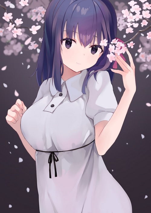 Matou Sakura in Fate/Grand Order with Cherry Blossoms
