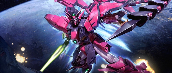 Gundam Epyon in Space with Earth in Background