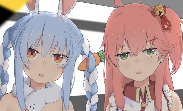 Usada Pekora and Sakura Miko