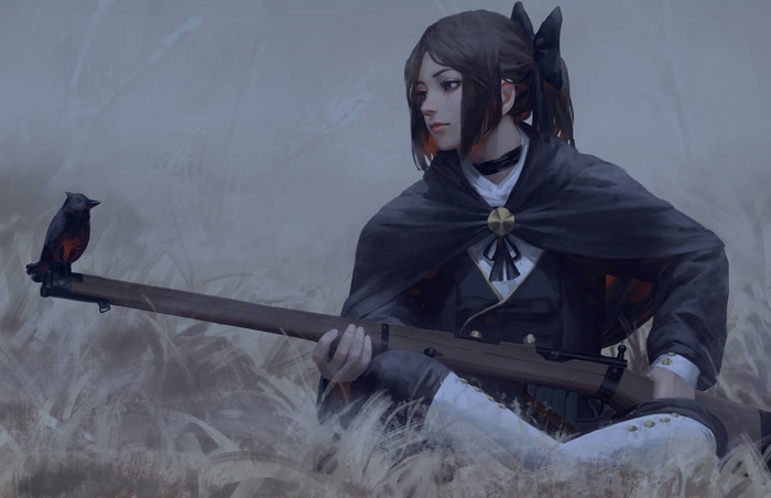 Artwork by GUWEIZ featuring original characters